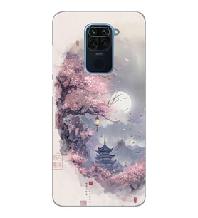 Xiaomi Redmi NOTE 9 Uyumlu Sanatsal Manzaara Tasarımlı Şeffaf Telefon Kılıfı