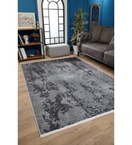 Dijital Kaymaz Yıkanabilir Gri Minimalist Salon Halısı Mutfak Halısı Koridor Halısı Yolluk HLN1630