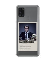 Samsung Galaxy A21S Uyumlu Hannibal Lecter Minimalist Poster Desenli Şeffaf Telefon Kılıfı