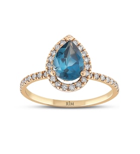 1.70 Karat Laboratuvar Pırlanta London Blue Yüzük - HRD Sertifikalı