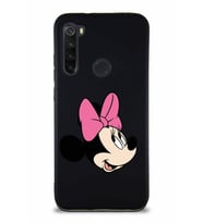 Xiaomi Redmi Note 8 Soft Premier Kapak Minnie Mouse-A Tasarımlı Silikon Kılıf - Siyah (Şeffaf)
