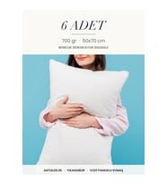 6 Adet 700 gr Boncuk Silikon Elyaf Dolgulu Yastık 50x70 cm Antialerjik Yıka