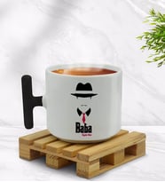 BK Gift Kişiye Özel Baba Godfather Tasarımlı Siyah T Kulplu Middle Kupa Bardak-11