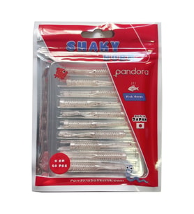 Pandora Shaky Worm 5cm 10 Adet LRF Silikonu White Glitter
