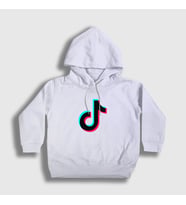 Presmono Unisex Çocuk Beyaz Logo Sosyal Medya Tiktok Kapüşonlu Sweatshirt 485897tt (Beyaz)