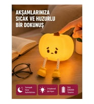 Mey İthalat® Pumpkin LED Gece Lambası Üç Kademeli Işık Ayarlı Yeni Nesil