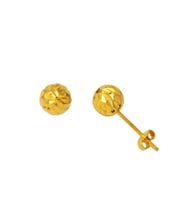 22 Ayar Buzul Top Altın Küpe 7 mm.