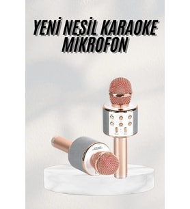 Mey İthalat® Bluetooth Hoparlör Usb Aux Sd Kart Kaoroke Mikrofon Uzun Pil Ömrü