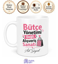 İsme Özel Alışveriş Danışmanı Anne Komik Yazılı Kupa Bardak Hediye
