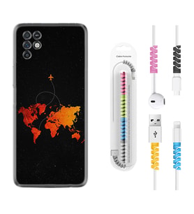 INFINIX Note 11 Pro Note 10 Hot 9 Play Kılıf Kablo Koruma Spiral Silikon İz Bırakan Uçak 1778