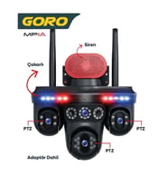 MPIA GORO 16 MP 4 Lensli 3*PTZ Dijital Zoom Wi-Fi Güvenlik İP Kamera