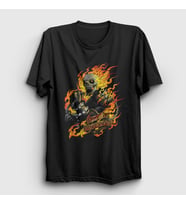 Presmono Unisex Siyah Ghost Rider Hediye Motorcu Motorsiklet T-Shirt 508817tt