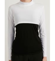 Uzun Kollu Balıkçı Yaka  Pamuk Yarım Body - Beyaz ( Small - Medium - Large )