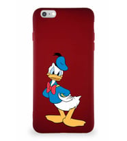 Apple iPhone 6S Plus Soft Premier Kapak Donald Duck-D Tasarımlı Silikon Kılıf - Mürdüm (Şeffaf)