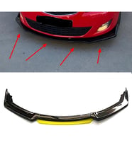 Opel Astra J Sarı Renkli Şeritli Dilli Ön Lip 4 Prç Parlak Siyah ABS 2011 - 2020