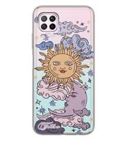 Huawei Retro Güneş Tasarımlı Şeffaf Telefon Kılıfı