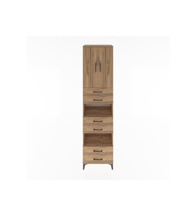 Hyperion Dolap 4 Raflı 6 Çekmeceli 2 Kapaklı 60x44x243 Çam-Çam