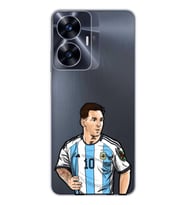 Realme C55 Uyumlu Lionel Messi Desenli Şeffaf Telefon Kılıfı