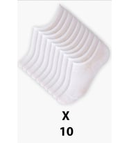 10'lu Kadın Beyaz Sneakers Görünmez Patik Çorap