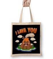 Funny I Lava You Volcano Valentine's Day Pun Bez Çanta Uzun Saplı