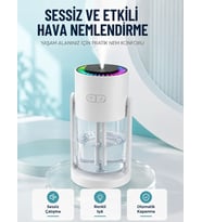 Hava Nemlendirici LED Işıklı Sessiz Çalışan Otomatik Kapanmalı Masaüstü Nemlendirme Cihazı