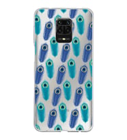 PrintiFy Xiaomi Redmi Note 9 S ile Uyumlu 1mm Slim Fit Nazar Boncuğu 4 Baskılı Şeffaf  Kılıf