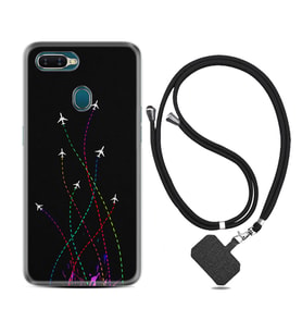 Oppo A5S A15 A16 A54 A55 A73 A74 Kılıf Boyun Askılı Silikon Line Planet 1736