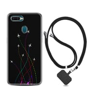 Oppo A5S A15 A16 A54 A55 A73 A74 Kılıf Boyun Askılı Silikon Line Planet 1736