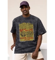 Tasarım Iron Maiden Rock Metal Müzik Grubu Baskılı Unisex Oversize Vintage Yıkamalı Tişört