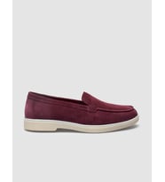 MonaMae %100 Hakiki Deri Bordo Süet Kadın Loafer