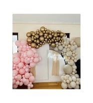 Beysüs 15 Krom Gold 30 Makaron Pembe 30 Deniz Kumu Balon Zinciri 75li Set Baby Shower 1 Yaş