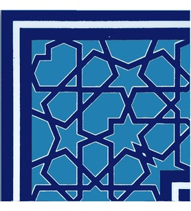Armada Çini 10x10 cm KSK 72 Mavi Türkmen Yıldızı Çini Bordür Köşe