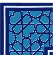 Armada Çini 10x10 cm KSK 72 Mavi Türkmen Yıldızı Çini Bordür Köşe