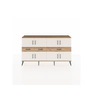 Arges Konsol 5 Raflı 3 Çekmeceli 8 Kapaklı 176x30x99 Çam-Aytaşı/Çam