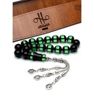 Erkek Sürmeli Toz Kehribar Efe Tesbihi 14 mm (Yeşil)