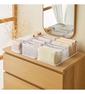 Ocean Home Textile 3'lü Bölmeli Beyaz Renk File Çekmece İçi Düzenleyici Set