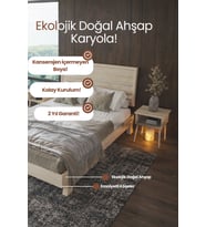 Hüma Model Yatay Başlıklı Masif Ahşap Karyola Kolay Kurulum Fırınlanmış İthal Sibirya Çamı 200x200 Yatak Uyumlu