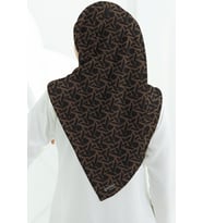 Soft Pamuk Eşarp-90 X 90 -06099 (Siyah - Kahverengi)