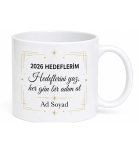 İsme Özel 2026 Hedeflerim Yazılı Kupa Bardak Yeni Yıl Hediye