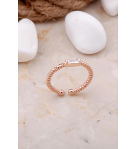 Baget Sarma Rose Gümüş Tasarım Yüzük 3484 