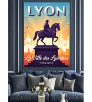 Lyon Fransa Şehir Posteri Dekoratif Kanvas - Mdf Ahşap Tablo