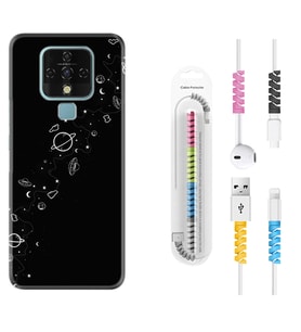 Tecno Camon 16 18P Pova 3 Pova Neo Kılıf Kablo Koruma Spiral Silikon Planet 1620