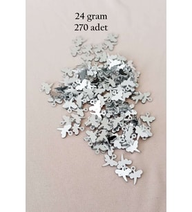 Oya Abiye Bileklik Kolye Pleksi Metalik Plastik Pul Gümüş Renk 24 gram 270 adet - BNC563