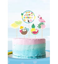 Summer Yaz Temalı Doğum Günü * Pasta Süsü Set (kalın kağıt)
