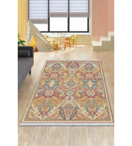 Çok Renkli Vintage Dokuma Pamuk Taban Kaymaz Kilim KLM211