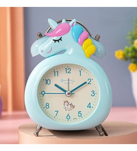 Dekoratif Masa Üstü Unicorn Çalar Saat (Mavi)