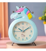 Dekoratif Masa Üstü Unicorn Çalar Saat (Mavi)