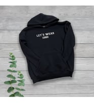 Lets Wear Göğüs Baskılı Unisex Oversize Siyah Sweatshirt
