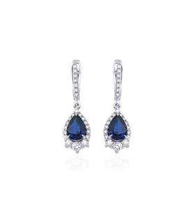 2.30 Karat Safir Pırlanta Küpe