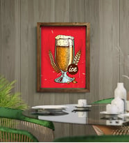 BK Gift Cafe & Bar & Restaurant Konseptli Doğal Masif Ahşap Çerçeveli Tablo-34